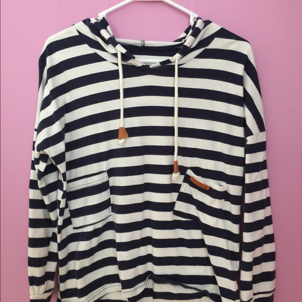Striped Black and White Hoodie
